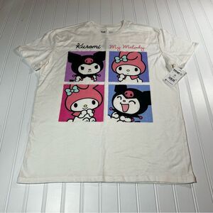Sanrio Kuromi and My Melody White Tee XS 0-2 NWT
